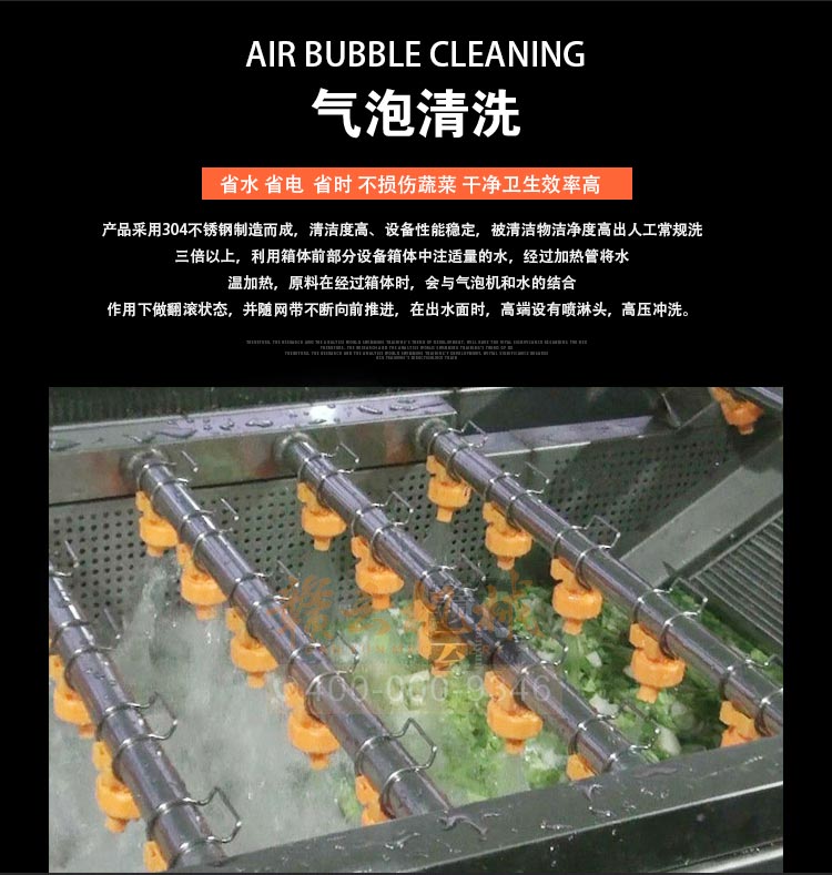 事业单位部队学校食堂的蔬菜清洗消毒用的气泡清洗机(图2)