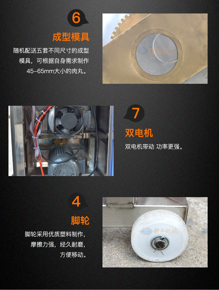 山东江苏河北狮子头成型机四喜丸子加工机变频成型大肉丸机(图7)